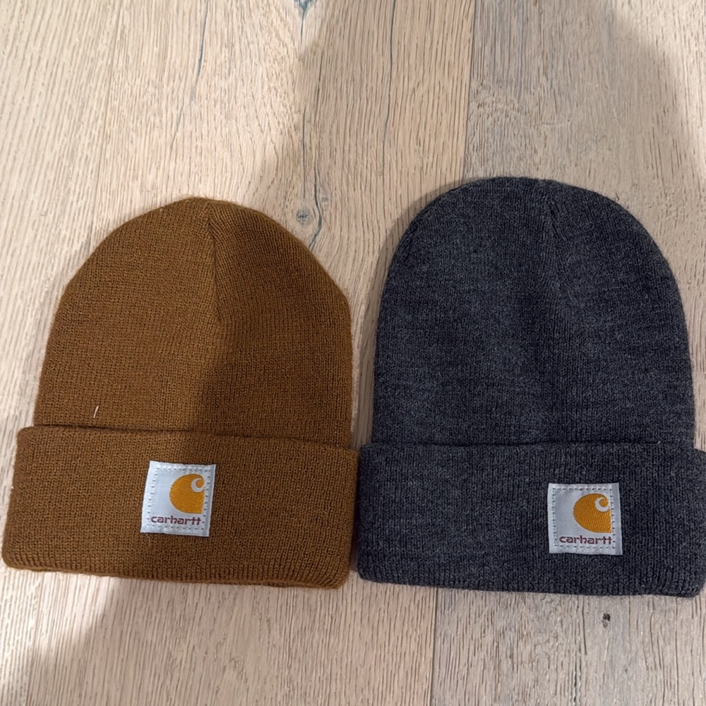 Carhartt Kids Beanie Set - Brown and Gray